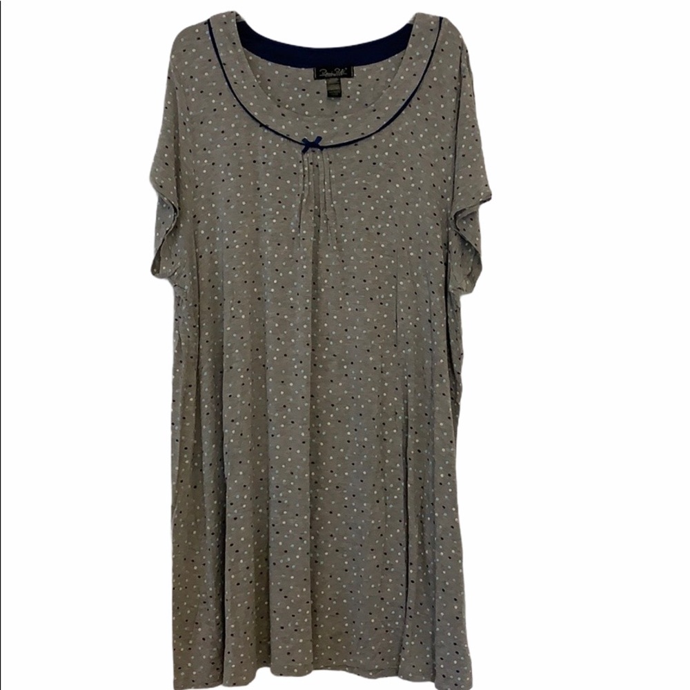Rene Rolfe Gray with Colored Polka Dots Night Gown